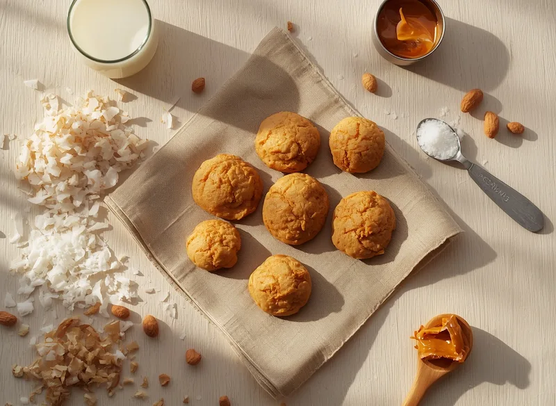 Biscoitinhos de Coco com Pasta de Amendoim