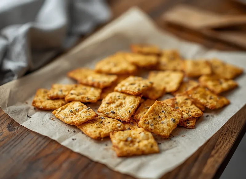 Biscoitinhos Low Carb de Parmesão com Chia