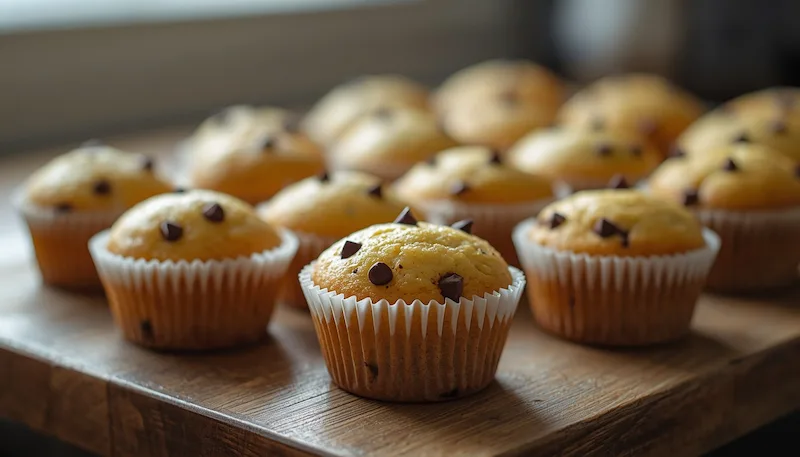 Cupcakes de Baunilha com Gotas de Chocolate