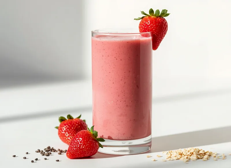 Vitamina de Morango com Chia